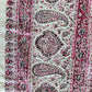 1970s Vintage Indian Cotton Hand Block Printed Uncut Fabric Yardage - Pink / Red -   64" x 98" (#4)