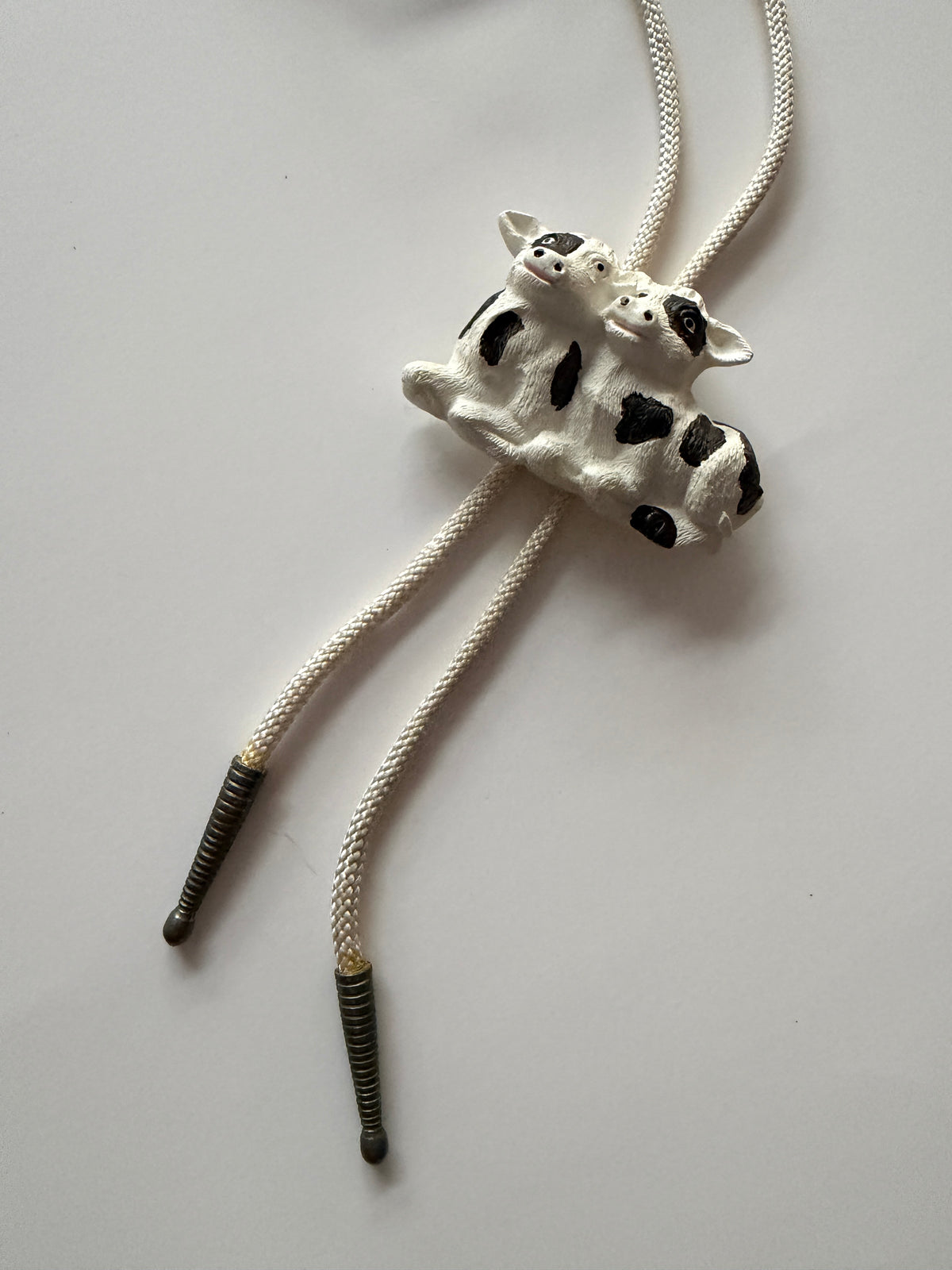 1990s Vintage Cows in the Pasture Bolo Tie Necklace