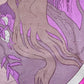1960s - 1970s Vintage Alphonse Mucha Style Art Noveau Woman Large Silk Scarf by Falconetto