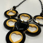 Bakelite & Celluloid Heart Cutout Statement Bib Necklace by Artisan Signed G. Balman