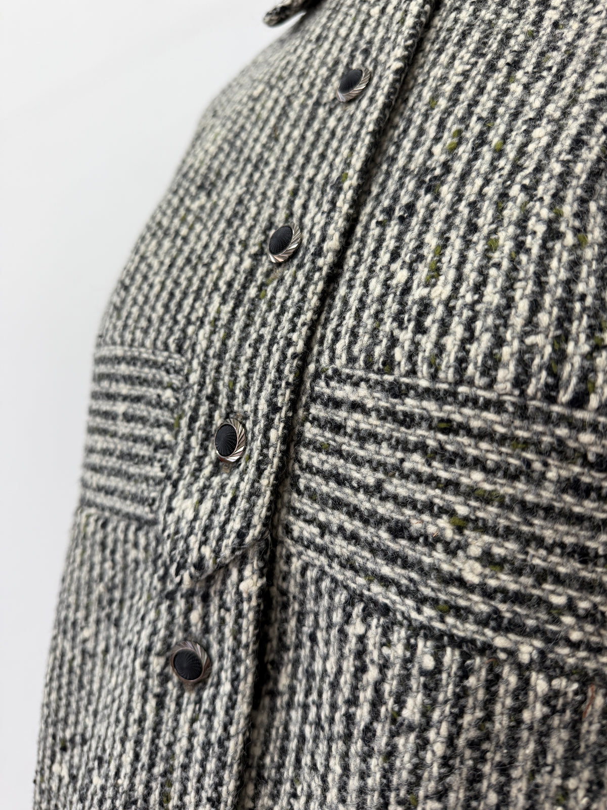 1950s Vintage Grey Wool Bouclé Tweed Cropped Jacket