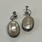 1950s Vintage Whiting and Davis Sterling and Mother of Pearl Screwback Earrings