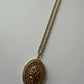 1970s Vintage Gold Toned Script Locket Pendant Necklace