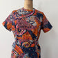 1970's Vintage Paisley Belted Shift Dress Made in USA by City Scene Plus VOLUP