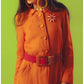 1960s Vintage Mod Orange Dress & Jacket Set