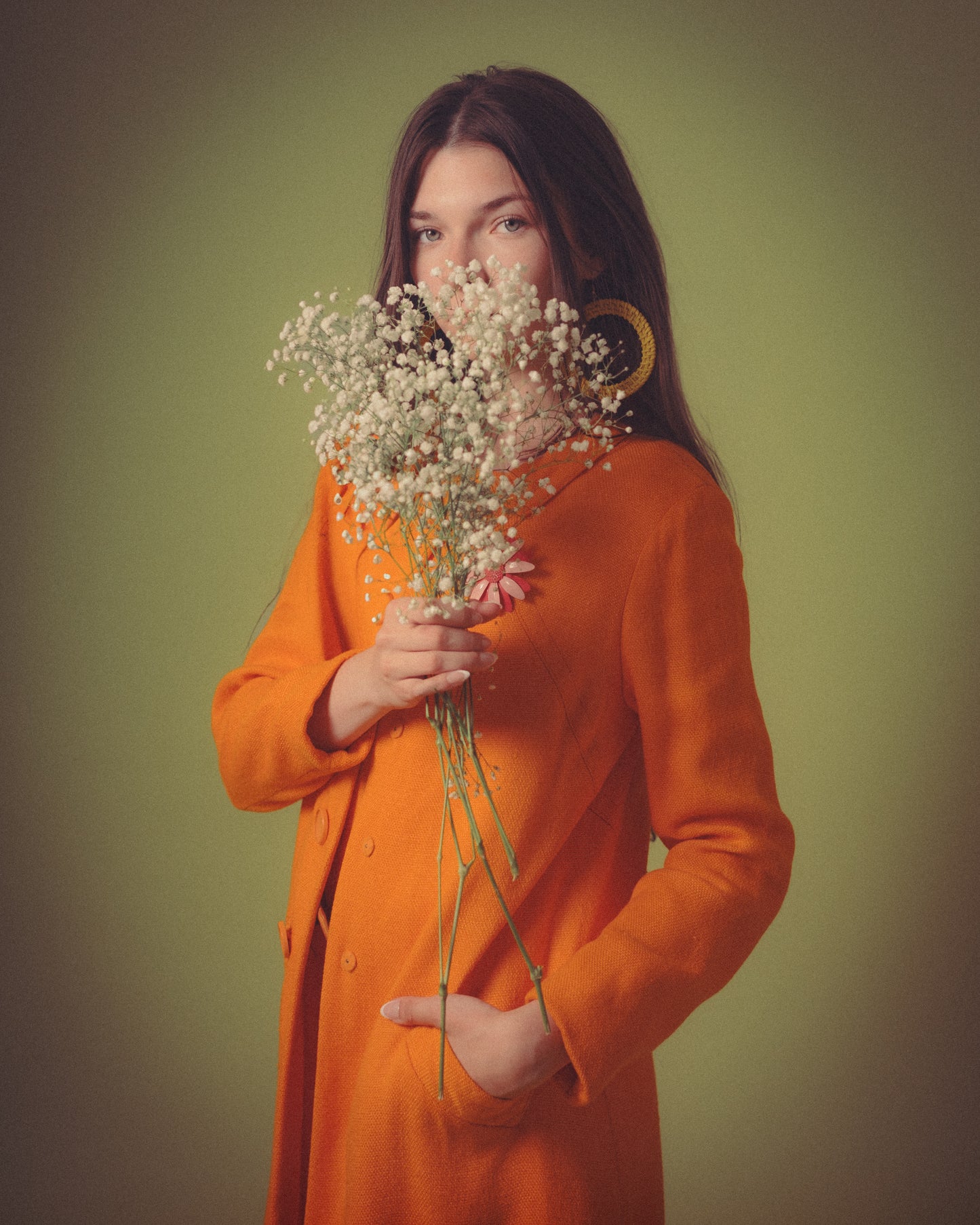 1960s Vintage Mod Orange Dress & Jacket Set
