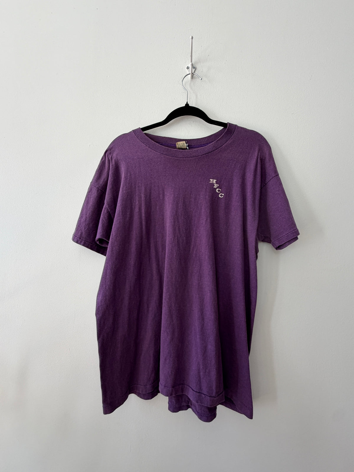 1960s Vintage Purple HFCC Henry Ford Community College Cotton Tee - Mayo Spruce Tag U.S.A. Made