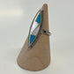 1970s Vintage Turquoise  and Mother of Pearl Inlay Ring - Size 5.5