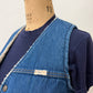 1970s Fleece-Lined Denim Snap Vest