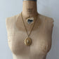 1970s Vintage Gold Toned Script Locket Pendant Necklace