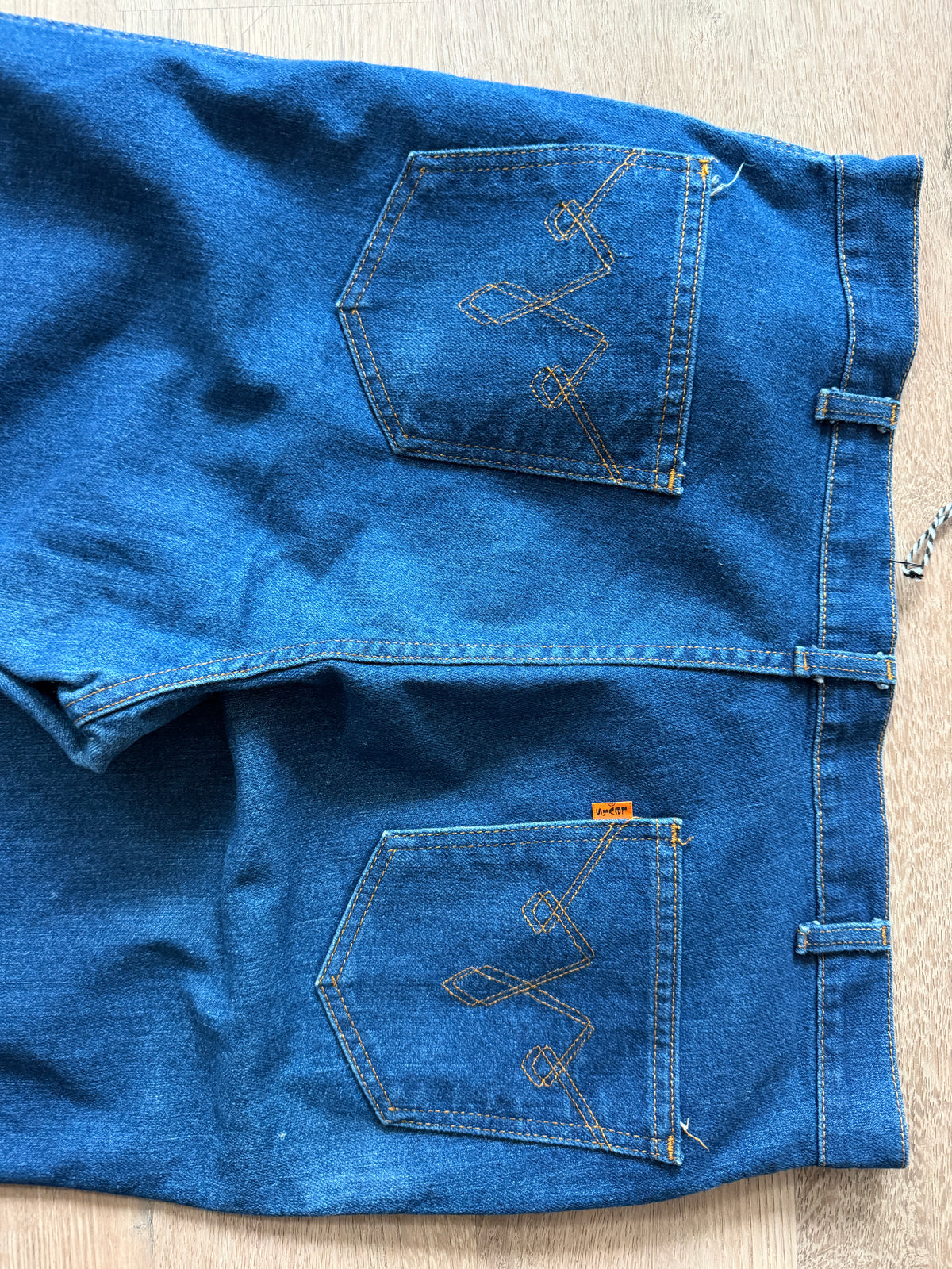 1970s Vintage Orange Tab Dark Wash 481 Levi's for Men Denim Jeans