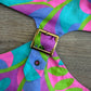1960s Vintage Neon Paisley Swirls Mod Cutout Go-Go Dress by Elizabeth Jean - Jamaica Fashion Guild Label