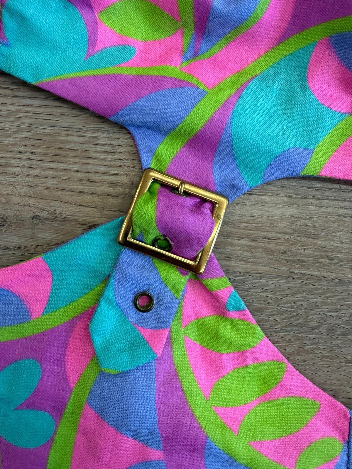 1960s Vintage Neon Paisley Swirls Mod Cutout Go-Go Dress by Elizabeth Jean - Jamaica Fashion Guild Label