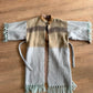 1970s - 80s Vintage Robins Egg Blue and Brown Mohair Blanket Coat