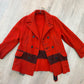 1950s Vintage Hudson Bay Red and Back Point Stripe Blanket Jacket Coat