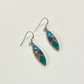 1990s Vintage Sterling Silver Stone Inlay Earrings
