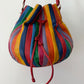 1980s Vintage Hot Air Balloon Leather Pouch Crossbody Purse by Brio!