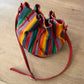1980s Vintage Hot Air Balloon Leather Pouch Crossbody Purse by Brio!