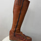 1970s Vintage MUDPUCKER Leather Tall Tassel Boots Womens US 6.5-7