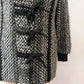 1980s Vintage Black & White Shaggy Knit Coat