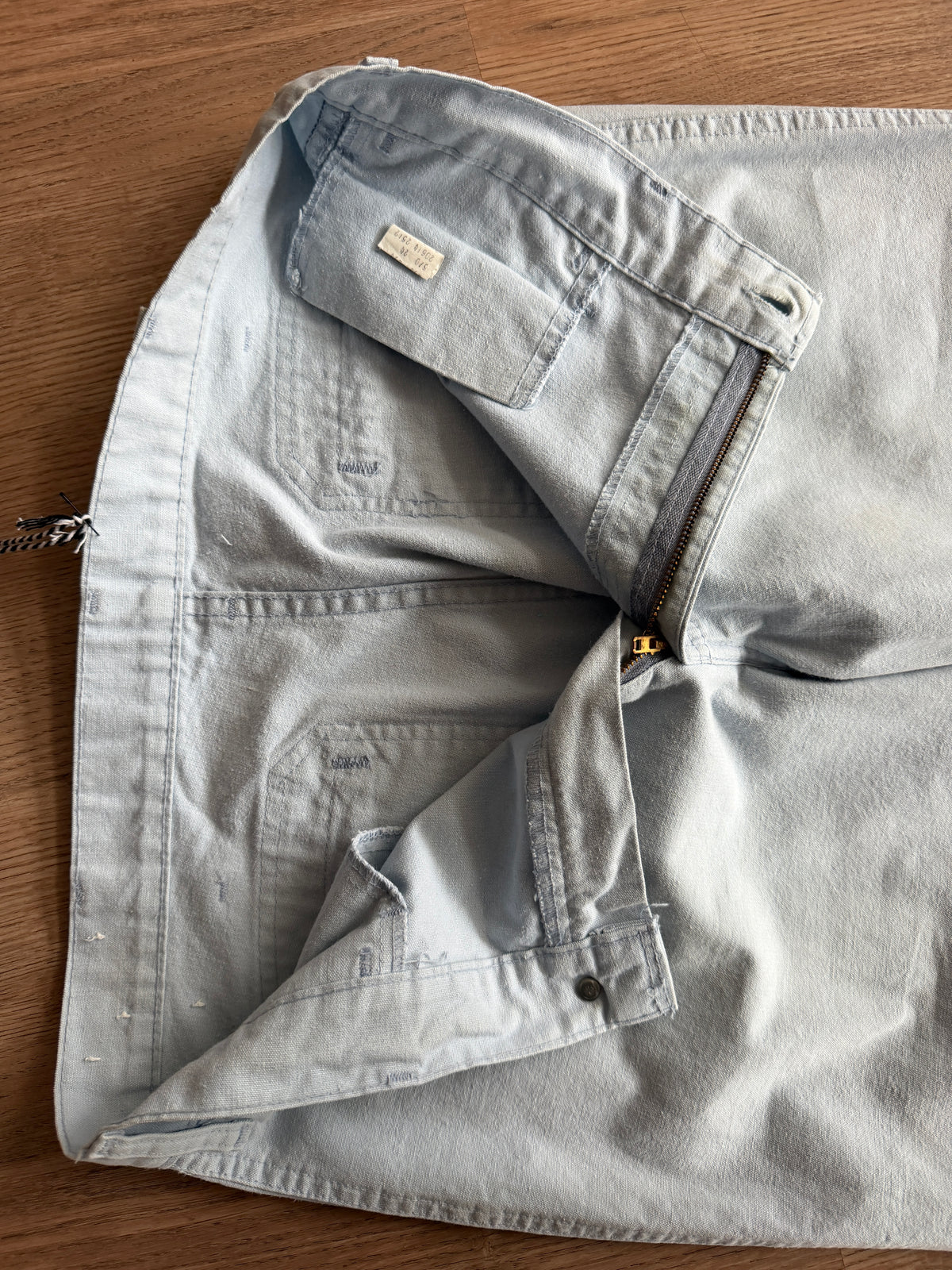 1960s - 1970's Levi's "BIG E" High Waisted Cotton Light Blue Wash Denim Bellbottom Pants - 34" x 31"