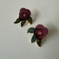 1990s Vintage Laurel Birch "Deco Rose" Clip On earrings