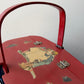 1950s - 1960s Vintage Red Picnic Basket Purse with Norman Rockwell Decoupage Design