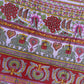 1970s Vintage Indian Cotton Hand Block Printed Uncut Fabric Yardage - Bright Purple Elephants - 64" x 96" (#12)