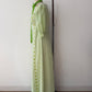 1970s Vintage Green Gingham Prairie Queen Maxi Dress