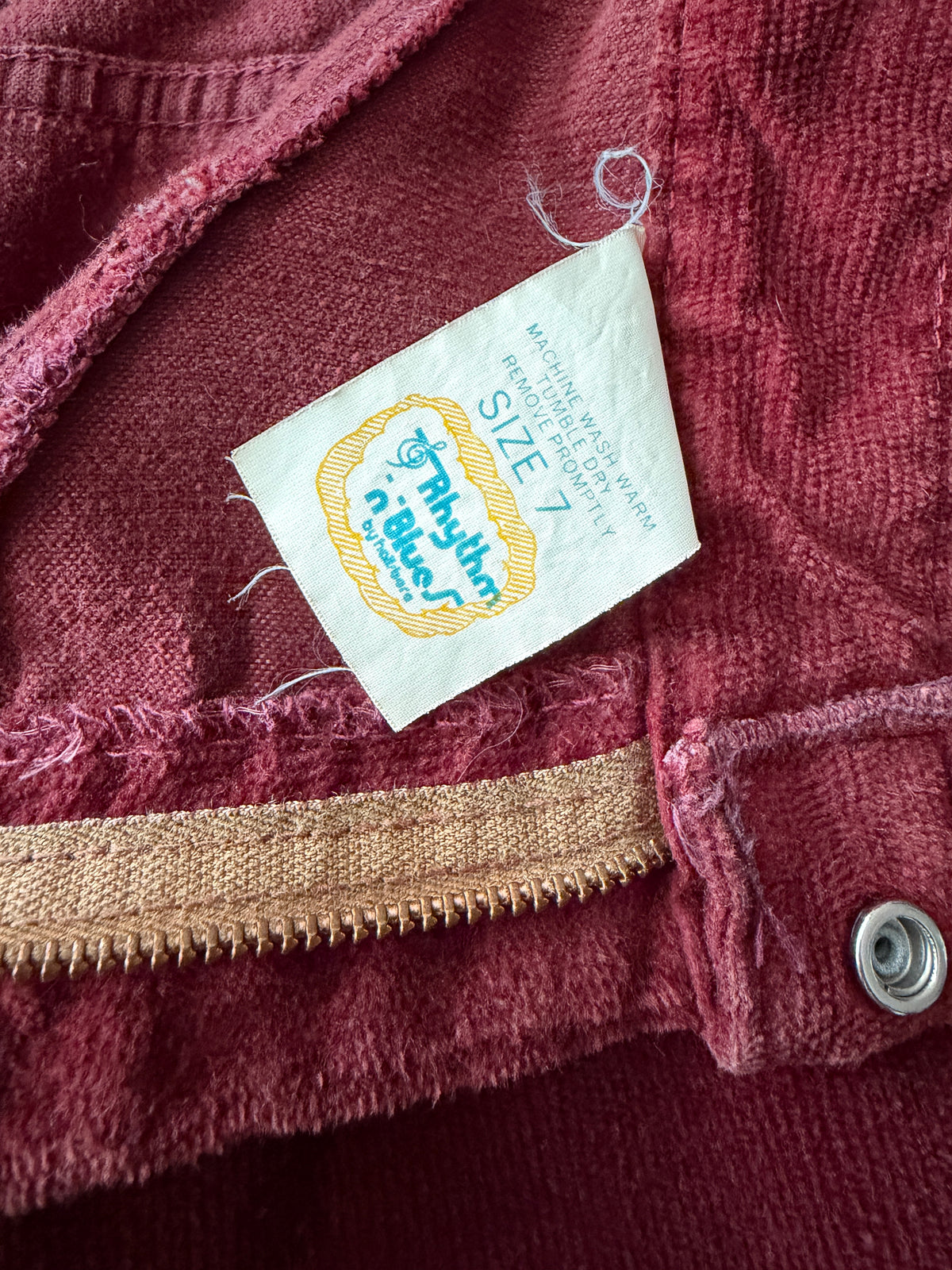 1970s Vintage Soft Brick Red Corduroy Pants by "Rhythm and Blues" - 26"