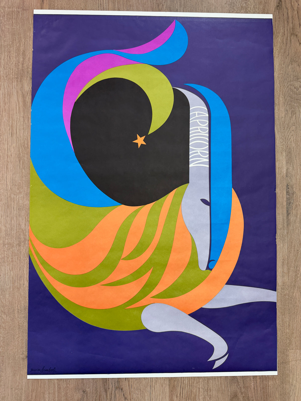1969 Vintage Original Capricorn Zodiac Poster by Gerry and Joe Simboli 1960s 1970s