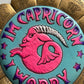 1970s Vintage I’m Capricorn, I Worry! Zodiac Medallion Wall Hanging