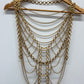 1970s Vintage Multi Chain Gold Toned Metal Vest