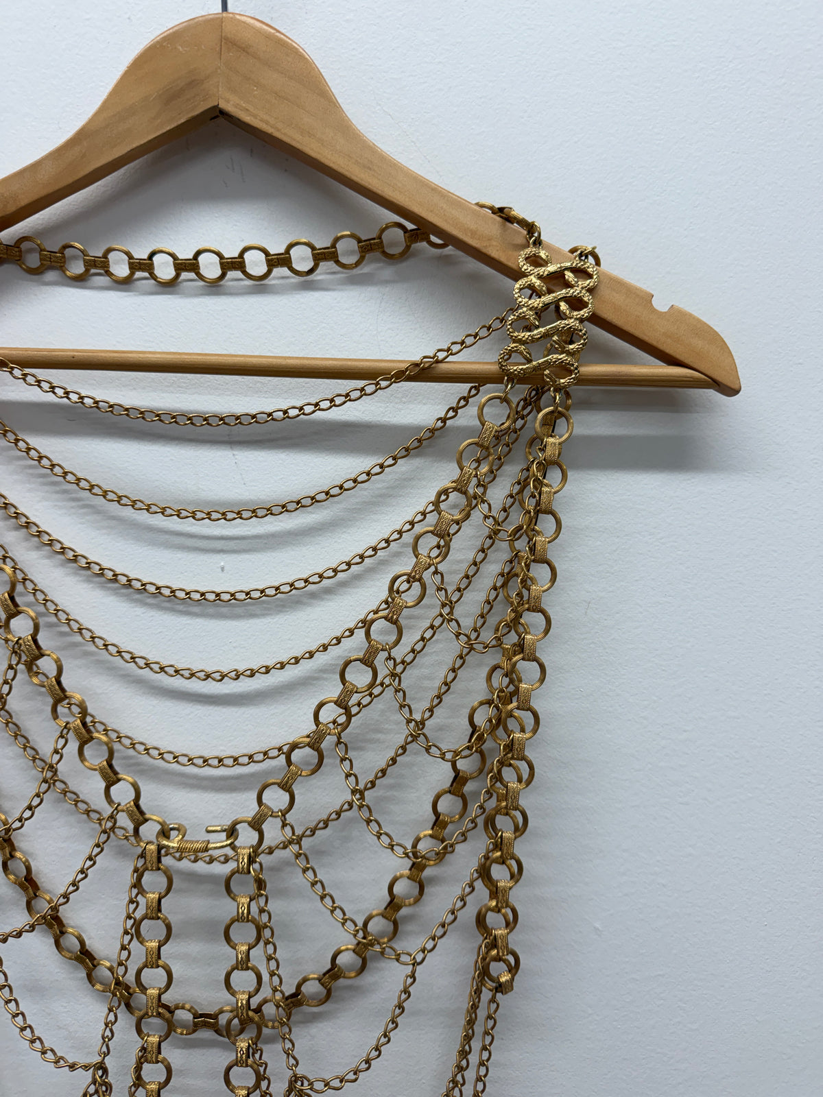 1970s Vintage Multi Chain Gold Toned Metal Vest