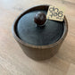 1970s Vintage Wood Look Vinyl Ice Bucket and Barware Set
