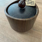 1970s Vintage Wood Look Vinyl Ice Bucket and Barware Set