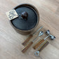 1970s Vintage Wood Look Vinyl Ice Bucket and Barware Set