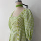 1970s Vintage Green Gingham Prairie Queen Maxi Dress