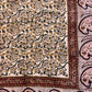 1970s Vintage Indian Cotton Hand Block Printed Uncut Fabric Yardage - Micro and Macro Floral / Paisley / Burgundy - 105" x 175" (#20)