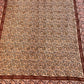 1970s Vintage Indian Cotton Hand Block Printed Uncut Fabric Yardage - Micro and Macro Floral / Paisley / Burgundy - 105" x 175" (#20)