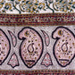 1970s Vintage Indian Cotton Hand Block Printed Uncut Fabric Yardage - Micro and Macro Floral / Paisley / Burgundy - 105" x 175" (#20)