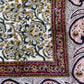 1970s Vintage Indian Cotton Hand Block Printed Uncut Fabric Yardage - Micro and Macro Floral / Paisley / Burgundy - 105" x 175" (#20)