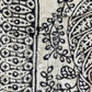 1970s Vintage Indian Cotton Hand Block Printed Uncut Fabric Yardage - Fish / Floral / Black and White - 101" x 168" (#15)