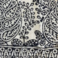 1970s Vintage Indian Cotton Hand Block Printed Uncut Fabric Yardage - Fish / Floral / Black and White - 101" x 168" (#15)