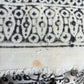 1970s Vintage Indian Cotton Hand Block Printed Uncut Fabric Yardage - Fish / Floral / Black and White - 101" x 168" (#15)