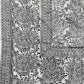 1970s Vintage Indian Cotton Hand Block Printed Uncut Fabric Yardage - Fish / Floral / Black and White - 101" x 168" (#15)