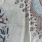 1970s Vintage Indian Cotton Hand Block Printed Uncut Fabric Yardage - Paisley / Floral / Cream - 98" x 167" (#17)