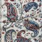 1970s Vintage Indian Cotton Hand Block Printed Uncut Fabric Yardage - Paisley / Floral / Cream - 98" x 167" (#17)