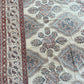 1970s Vintage Indian Cotton Hand Block Printed Uncut Fabric Yardage - Paisley / Floral / Cream - 98" x 167" (#17)