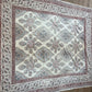 1970s Vintage Indian Cotton Hand Block Printed Uncut Fabric Yardage - Paisley / Floral / Cream - 98" x 167" (#17)